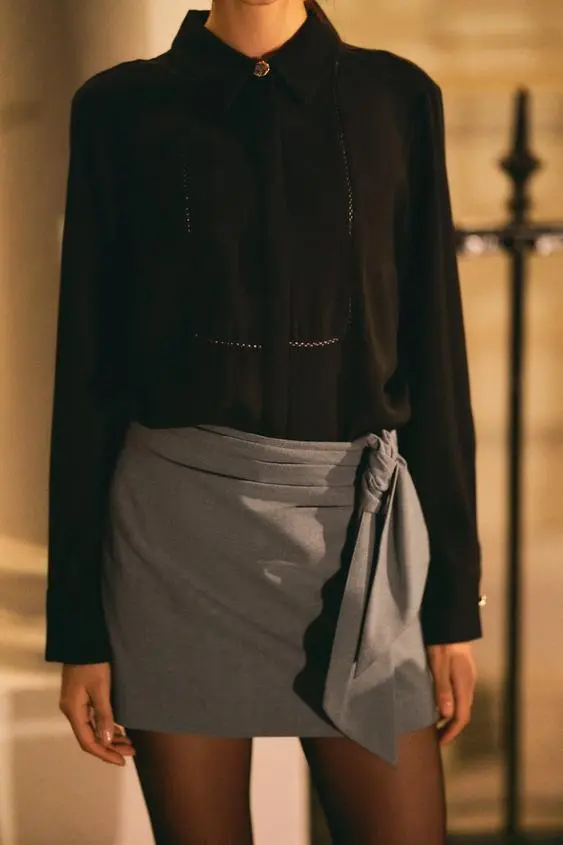 Camisa Crepe Entredoses (S)