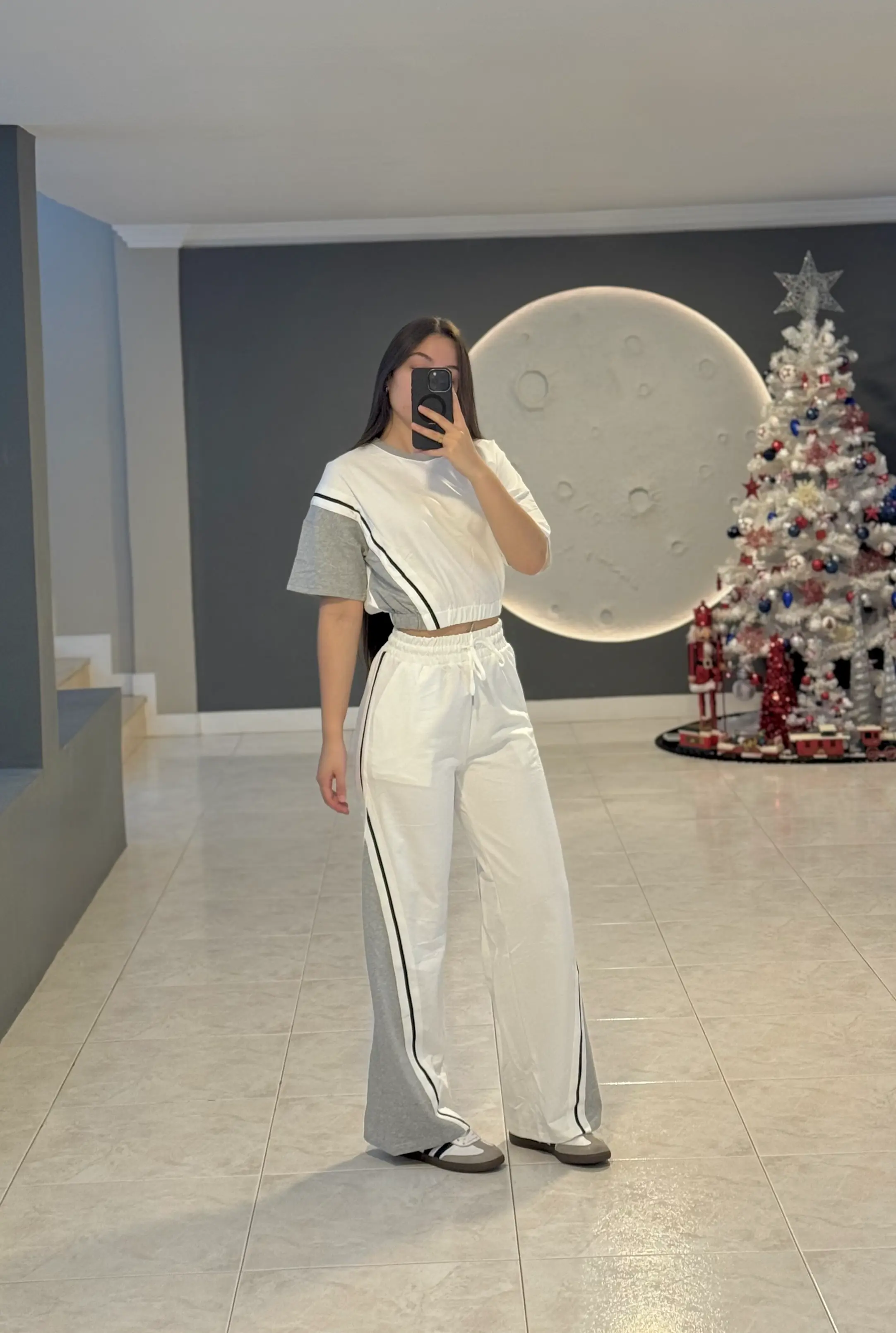 Set Top Bom Pantalon Ancho (Negro)