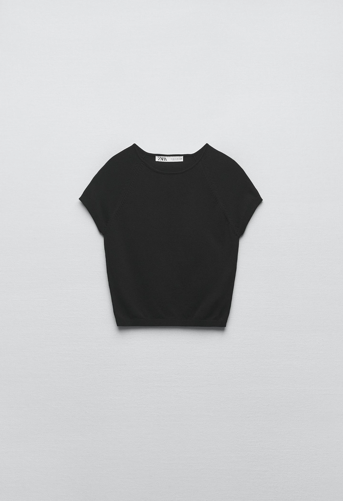 Top Punto Manga Corta (Negro)